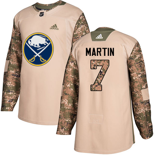 Adidas Sabres #7 Rick Martin Camo Authentic Veterans Day Stitched NHL Jersey